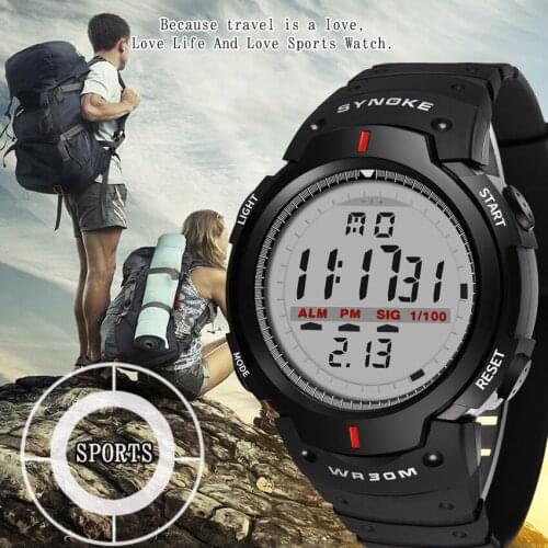 Watch Mens LED Digital Mens Sports Watch Waterproof Multifunctional Outdoor Mountaineering Watch