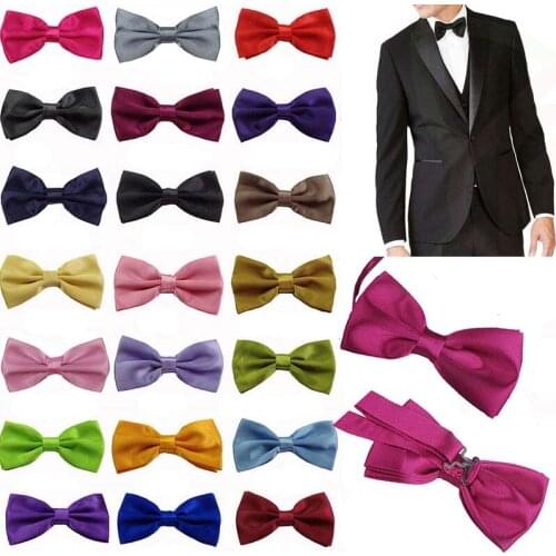 Clip-on Dress Bow Tie Necktie Smart Prom Prom Satin Pre-Tied Fancy Mens Wedding Party Bowtie Adjustable Formal