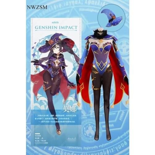 Game Genshin Impact Mona cos performance costume Halloween carnival party Cosplay full set of costume accessories