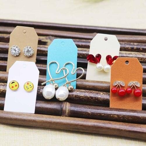 2020 New 100 pcs +100opp bags Hot Sale earring card30x50mm 1Pair Earring Card Cut Nice Fresh Pearl Shinning Colour Wholesale
