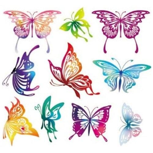 Butterfly Combination Clothing Girl Applications Sticker Iron on Patches DIY T-shirt Heat Transfer Vinyl Clothes Applique Dress