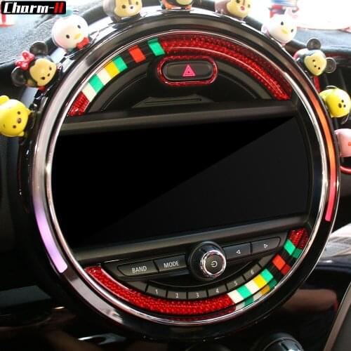Carbon Fiber Console Navigation Screen Warning Light Frame Trim for Mini Cooper Countryman F60