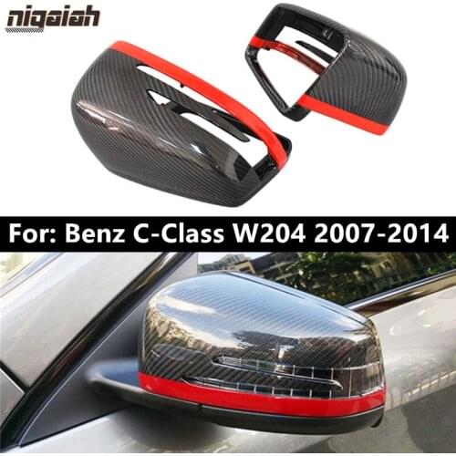 Carbon Fiber Mirror Cover for Benz W204 Side Door Mirror for Mercedes A C Class W176 W246 W207 W212 Mirror Shell Replacement