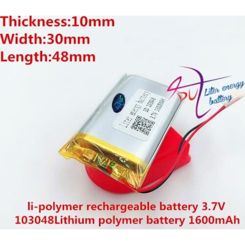 Liter energy battery 3.7V lithium battery early 103048 1600mAh headlight GPS navigator general polymer batteries