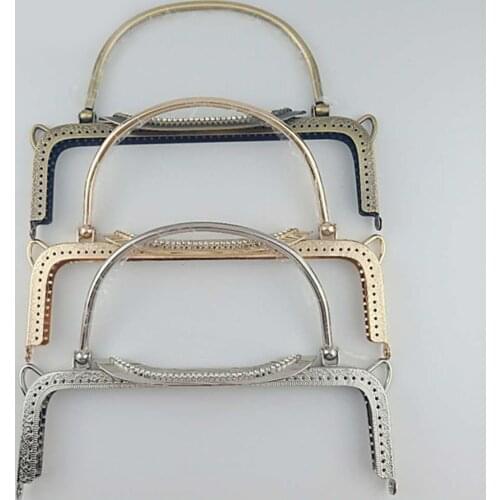 10pcs 22cm Diamond Opening Handle Metal Purse Frame for Bag Sewing Craft Tailor Sewer