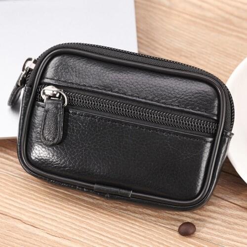Genuine Leather Mens Mini Belt Bags Buisness Casual Money Purse Cigarette Pouch Cowhide Male Waist Fanny Packs Bum Hip Bags