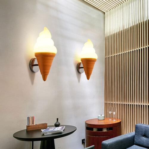 Nordic Ice Cream Wall Lamp Modern LED Wall Lights Bedroom Children Room Bedside Lamp Wall Sconce Mirror Light Fixtures Bathroom
