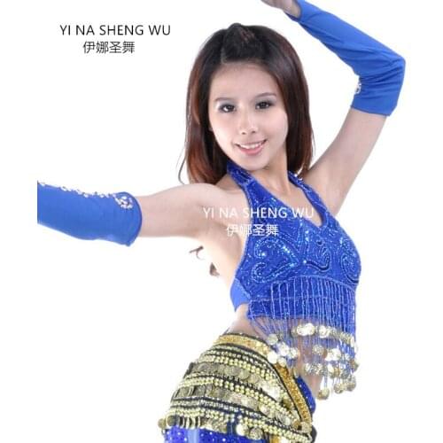 New arrivals Lady Women Belly Dance Twinkling Sexy Beaded Fringe Belly Dance Top Bra Coin Dance Tops dancing Dancewear