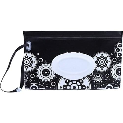 New Stroller Carrying Case with Snap Strap Baby Wet Wipes Storage Bag Cosmetic Pouch Clutch and Clean Wipes Container 30 Styles