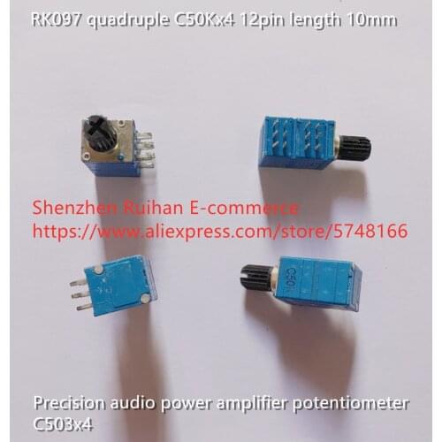 Original new 100% RK097 quadruple C50Kx4 precision audio power amplifier potentiometer C503x4 12pin length 10mm (SWITCH)