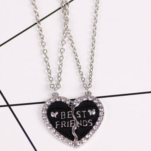 2020 BFF Letter Heart Necklace Men And Women Fashion Best Friend Metal Pendant Friendship Jewelry Accessories Gift Wholesale
