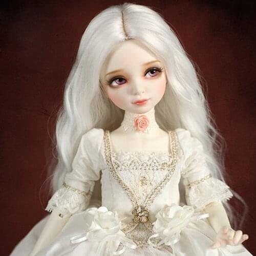 New Style 1/3 1/4 1/6 1/8 Bjd Wig High Temperature White Wavy Wire Bjd Wig SD For BJD Doll Hair Wig