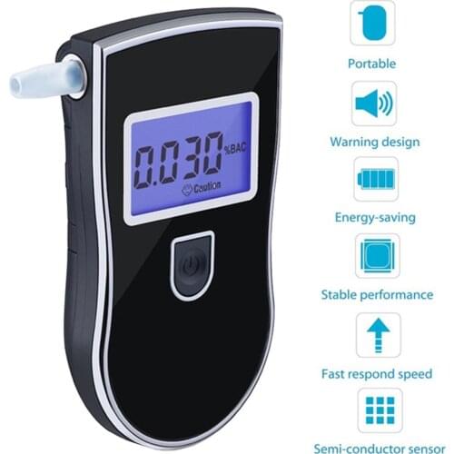 AT-818 Alcohol Tester Portable Handheld Digital Display Alcohol Breathalyzer Tester Detector With Mouthpiece