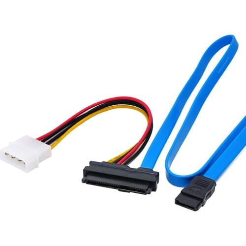 Qywo SATA 7 PIN To SAS 29 Pin SFF-8482 & 4 Pin Cable Male Connector Adapter Converter For Hard Disk Drive Power Cable Adapter