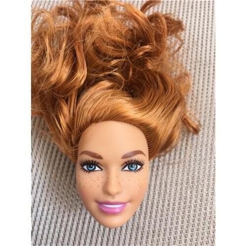 Rare Limited Collection Doll Head freckle Face Green Eyes Princess Doll Toy Head Girl DIY Dressing Hair Toy Girl Christmas Gifts