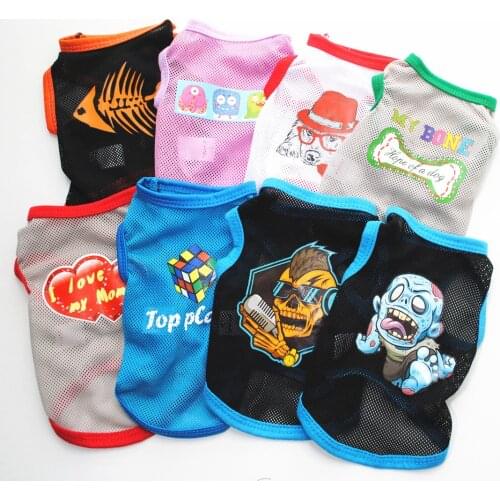 Cartoon Gridding Cloth And Breathable Vest for Dog Sports Clothes Costume Vest Puppy Cats Coat Clothing For Dog T-Shirt Pet