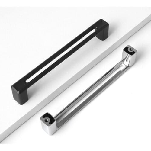 HJY Square Furniture Handle Wardrobe Drawer Door Pulls Black/Chrome Stylish Kitchen Cabinet Handles Zinc Alloy Material Z387