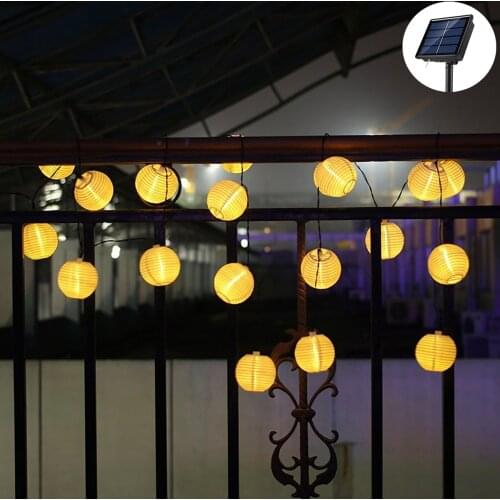 LED Solar Lantern String Lights Outdoor Holiday String Fairy Light Street Garland Decoration Wedding Party Garden Christmas
