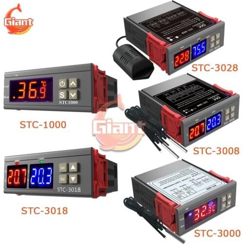STC-3018 STC-3028 STC-3000 STC-3008 STC-1000 Thermostat LED Digital Temperature Controller DC 12V 24V AC 110V 220V for Incubator