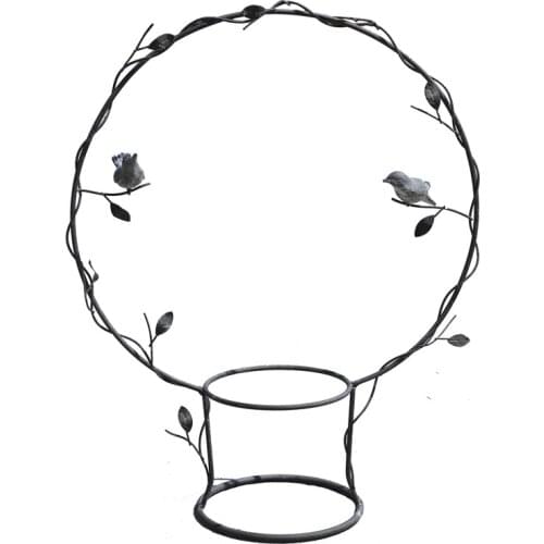 Unique special vintage shabby metal plant pot trellis