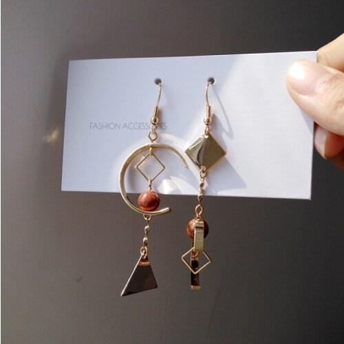 Vintage Asymmetric Beads Bohemian Clip on Earrings Women Daily Beautiful Luxury Earrings