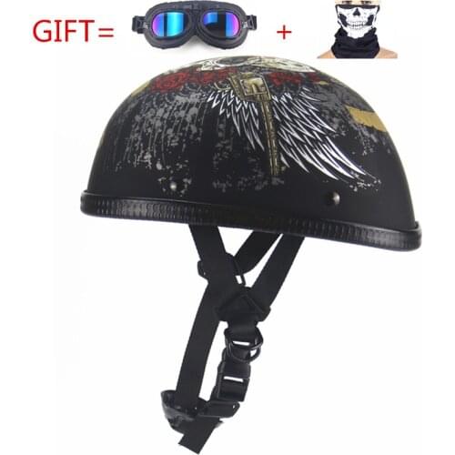 Vintage Motorcycle Motorbike Open Face Half Motor scooter Helmets with goggles visor