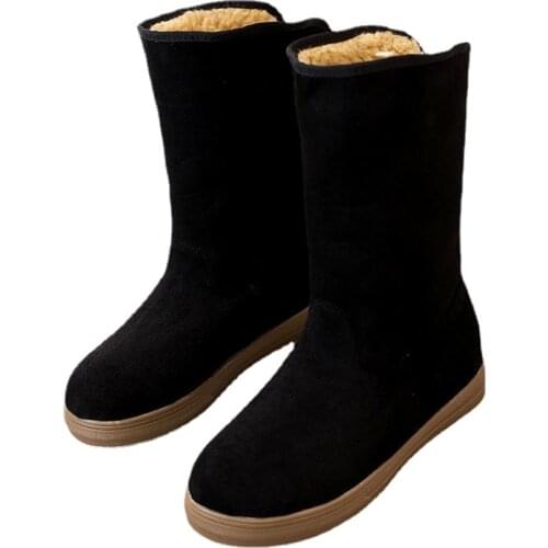 High Quality Winter Women Snow Boots Thick-soled Cotton Female Winter Long Boots Warm All-match Mothers Cotton Women Boots
