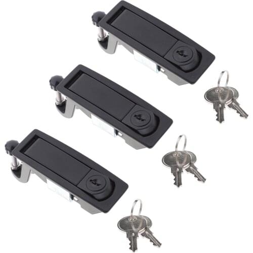 3x RV Baggage Compartment Door Lock - Flush Lever Compression Locking Latch w/ Keys for Boat Door Cabinet Cockpit Floor