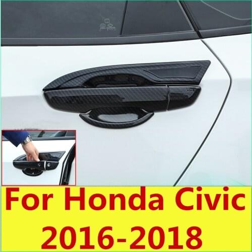 Door handle protection cover special outer door bowl handle door wrist sequin frame For Honda Civic 2016-2018 10th Gen Sedan