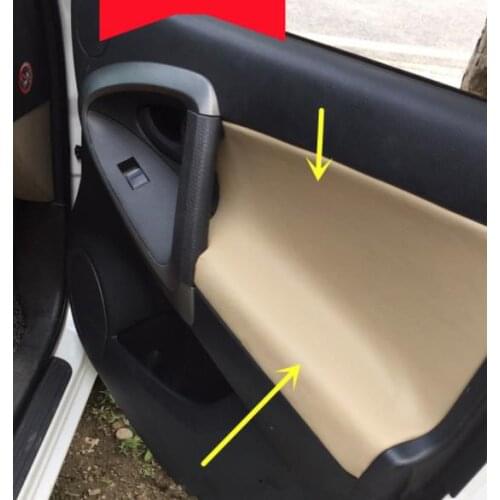 Microfiber Front Rear Door Panel Armrest Leather Protective Cover For Toyota RAV4 2006-2012 with Mount Fittings car interior