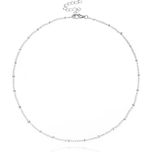 New Beads Womens Neck Chain Copper bead Choker Necklace Gold Color Goth Chocker Jewelry On The Neck Pendant