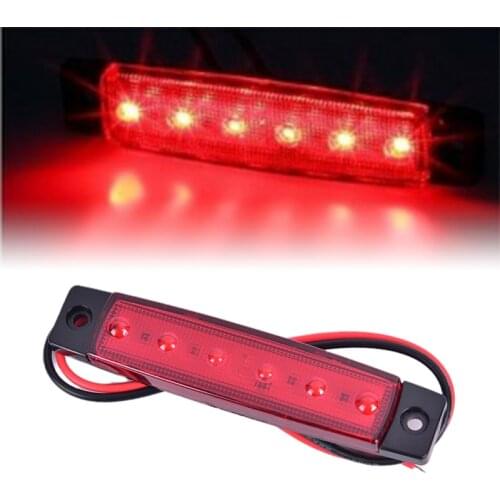 1PC 12V 24V 6 LEDs Lorry Truck Side Marker Indicator Light Turn Signal Lamp Car Bus Lorry Trailer Tail Warning Lamp Brake Lights
