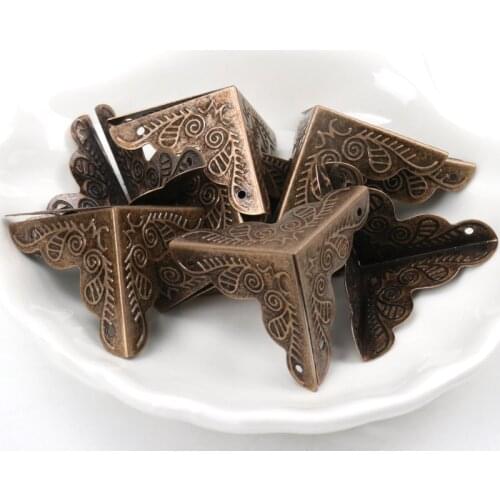 10Pcs Metal Book Corner Hollow Trilateral Albums Menus Folders Box Corner Protectors For Decor Brown 25x25x25mm