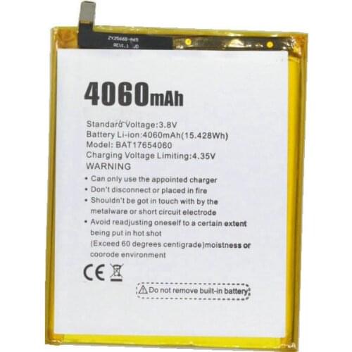 1x Retail / Bulk 4060mAh / 15.428Wh BAT17654060 Cell Phone Replacement Battery For Doogee Mix2 Mix 2 Batteries
