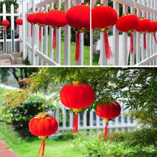 2 pcs/pack) Chinese Round flocking small Lantern Birthday Wedding Party decor gift craft DIY hanging lantern ball party supplies