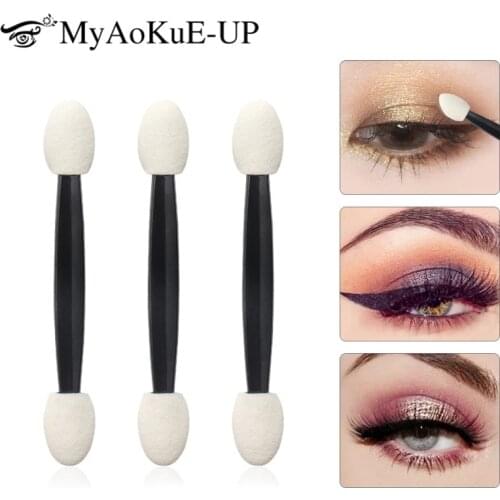 25Pcs Professional Sponge Stick Eye Shadow Applicator Cosmetic Brushes Double End Eyeshadow Brush For Female Makeup Tools