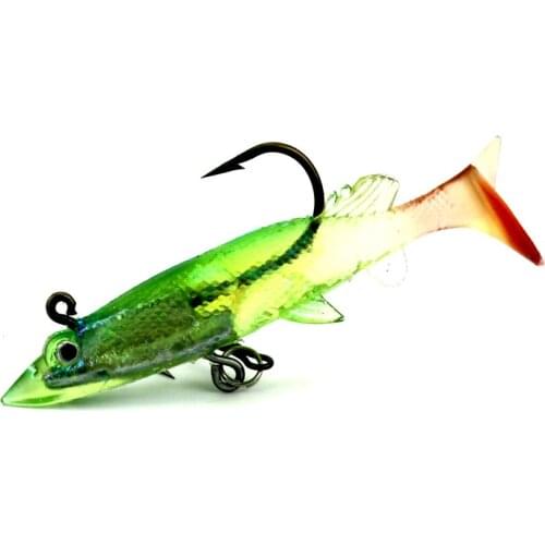 3Pcs Double Jig Head Hook Fishing Lures 12CM 26G Feeder Fishing Tackle Silicone Bait Artificial Lead Soft lures Fishing Tools