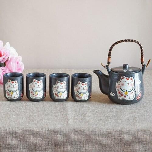 5 in 1 Plutus Cat Teapots Cute Cartoon Cups Coffee Milk Sets Creative Tea Pots Cup Mugs Ceramic Home Decor Child Christmas Gifts