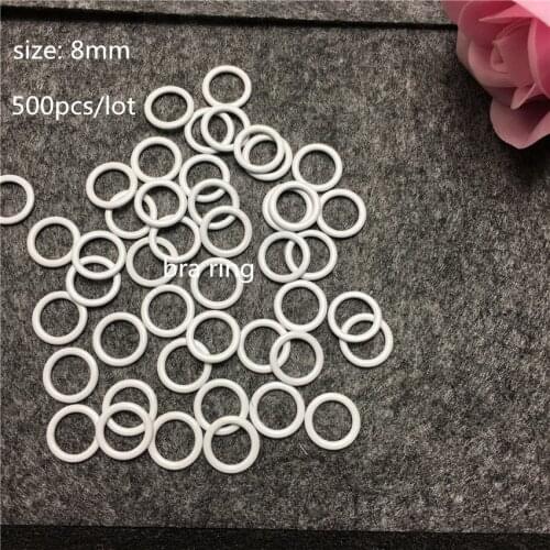 500pcs/pack 8mm Bra buckle Ring white Underwear clothing accessories Woman Webbing connected buckle
