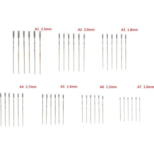 6Pcs/Lot 1.0~2.3mm Diamond Coated Drill Bits Solid Needle For Jewelry Agate Hole Jade Amber Stone Ceramic Glass Power Tools