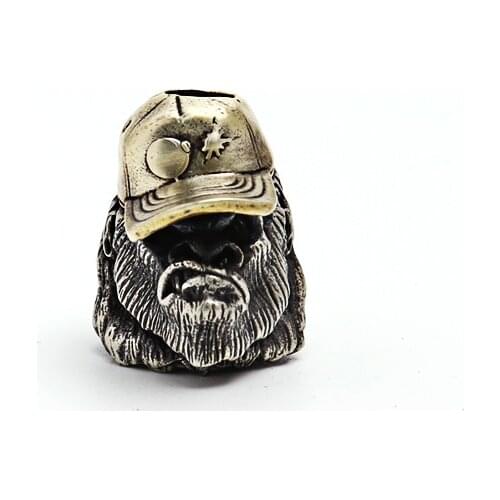 White Brass Monkey Knife Paracord Beads Outdoors DIY Tools EDC Lanyard Pendants Key Rings Accessories