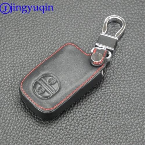 Genuine Leather car Key Cover For Toyota Camry Highlander Crown Prado Land Cruiser Vitz Prius Intelligent Key Case Protector Bag