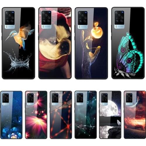 Case For VIVO X60 PRO Phone Case Back Cover Black Silicone Bumper With Tempered Glass