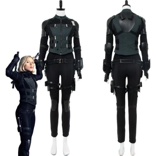 Black Cosplay Widow Natasha Romanoff Cosplay Costume Outfit Halloween Carnival Custom Made