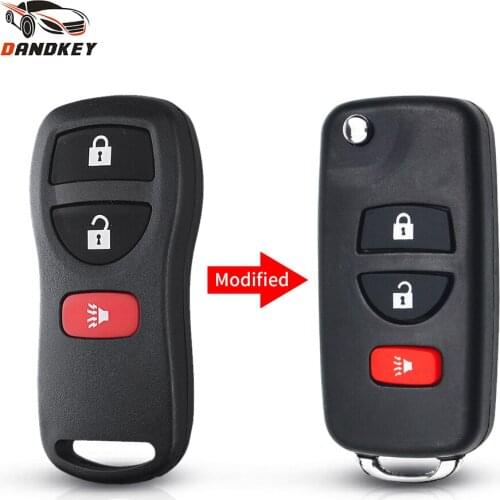 Dandkey Modified Flip Remote Key Shell Folding Case For NISSAN Pathfinder Titan Versa Maxima Frontier Xterra Murano INFINITI