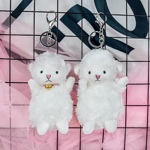 Ins style cute little wool velvet pendant little sheep school bag ornaments girl key chain backpack gift