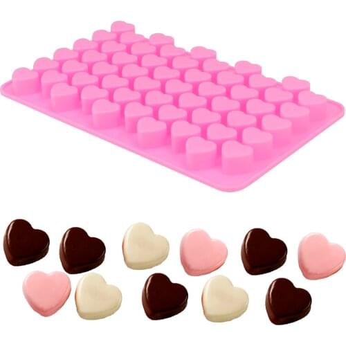 Cake Decorating Tools Fondant Jelly Cookies Tray Baking Accessories Heart Shape Chocolate Mould 3D 55 Holes Silicone Mold