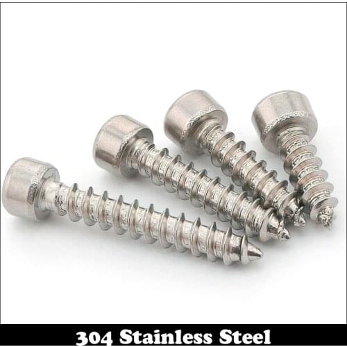 M4 M4*10/12/14/16/20 M4x10/12/14/16/20 304 Stainless Steel 304ss Wooden Audio Model Inner Hex Hexagon Socket Self Tapping Screw