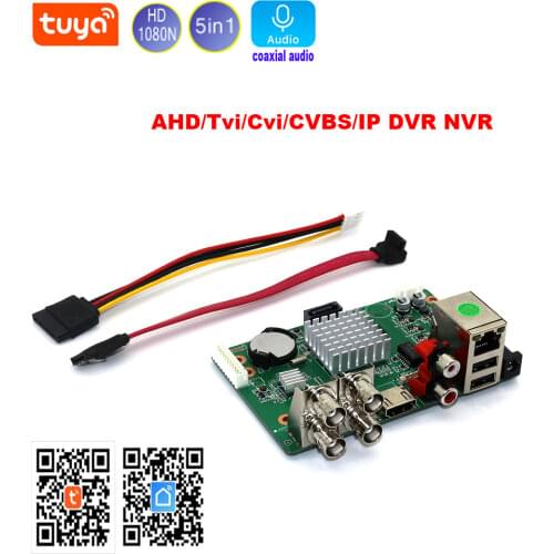 Xmeye 4CH AHD CVI TVI CVBS 1080N DVR Board Surveillance Security CCTV DVR Main Board For Cameras 1 SATA Hard Disk