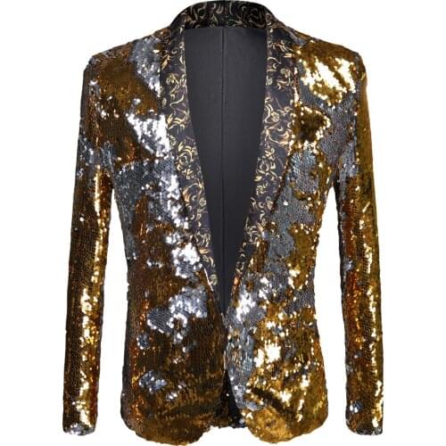 Mens Shining Plus Size Handmake Yellow Blazer DJ Singers Nightclub Costume Stylish Suit Jacket Stage mens suits sequined jacket